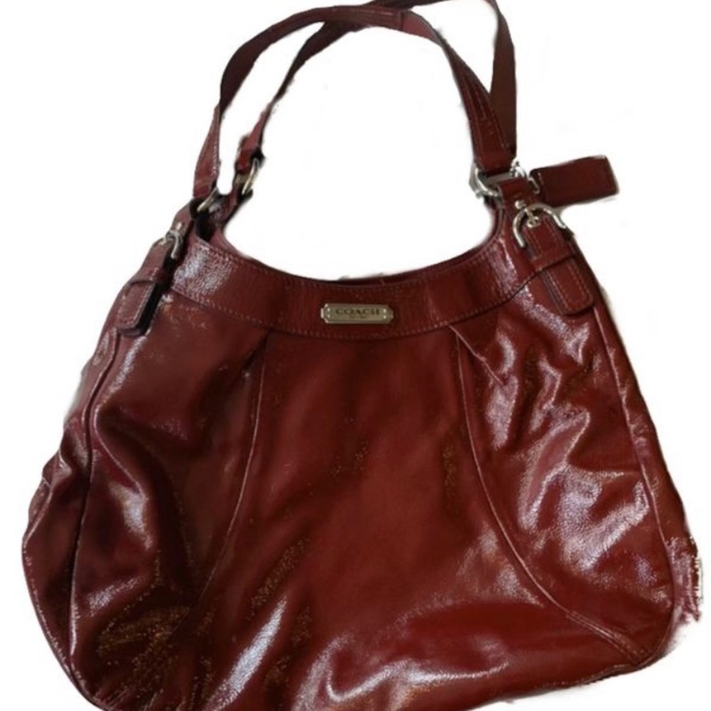 COACH SOHO CRIMSON RED PATENT LEATHER HOBO
